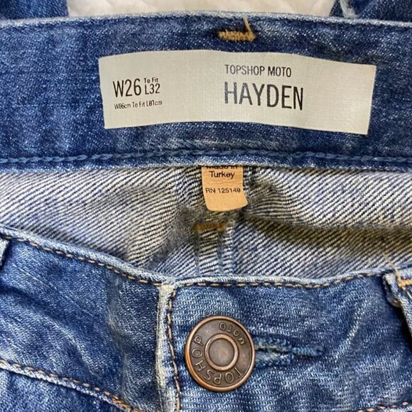 Topshop Women's Jeans Size 26 Ripped Button Fly Hayden Boyfriend High-Rise - Picture 7 of 8